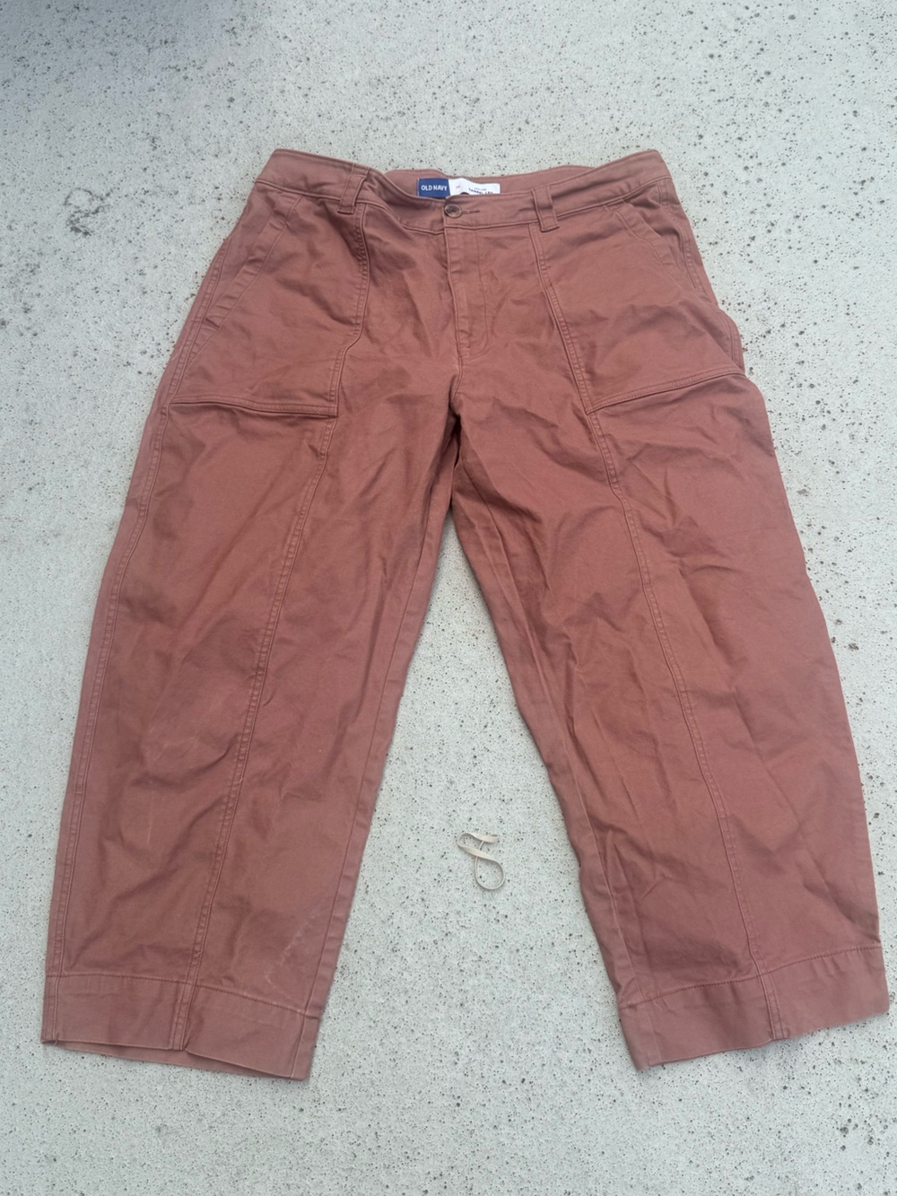 Old Navy High Rise Barrel Leg Mauve Pink Cargo-Style Size 16
